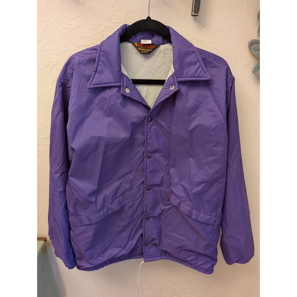 Vintage Purple Coach Jacket Windbreaker Snap Button  Lightweight Size Medium